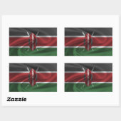 Sticker Rectangulaire Drapeau du Kenya (Feuille)