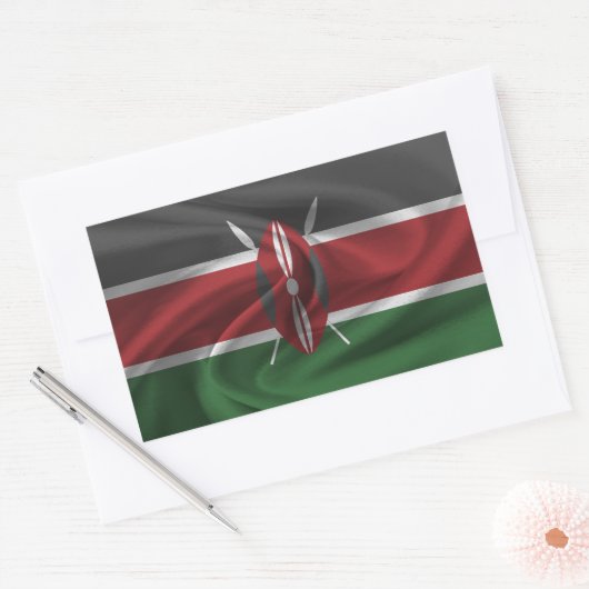Sticker Rectangulaire Drapeau du Kenya (Enveloppe)