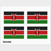 Sticker Rectangulaire Drapeau du Kenya (Feuille)