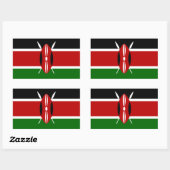 Sticker Rectangulaire Drapeau du Kenya (Feuille)