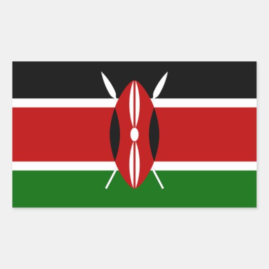 Sticker Rectangulaire Drapeau du Kenya (Devant)