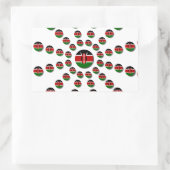 Sticker Rectangulaire Drapeau du Kenya Motif radial : Art et Décor patri (Sac)