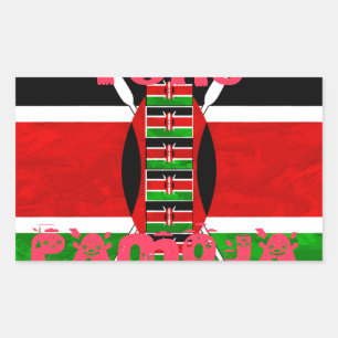 Sticker Rectangulaire Drapeau du Kenya : Tuko Pamoja - Design d'art de l