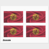 Sticker Rectangulaire Drapeau du Kirghizistan (Feuille)