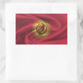 Sticker Rectangulaire Drapeau du Kirghizistan (Sac)