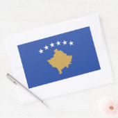 Sticker Rectangulaire Drapeau du Kosovo (Enveloppe)