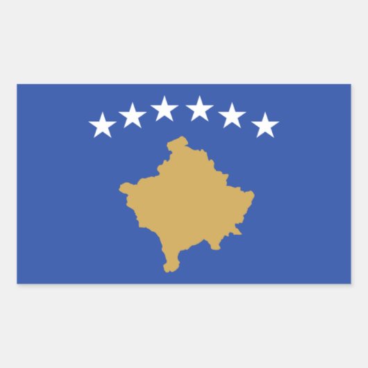 Sticker Rectangulaire Drapeau du Kosovo (Devant)
