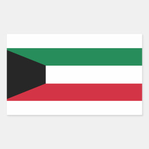 Sticker Rectangulaire Drapeau du Kowéit