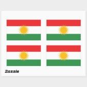 Sticker Rectangulaire Drapeau du Kurdistan (Feuille)