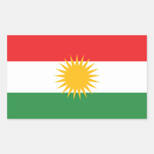 Sticker Rectangulaire Drapeau du Kurdistan