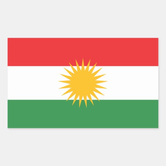 Sticker Rectangulaire Drapeau du Kurdistan (Devant)
