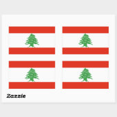 Sticker Rectangulaire Drapeau du Liban (Feuille)