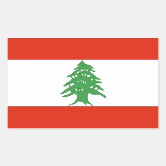 Sticker Rectangulaire Drapeau du Liban (Devant)