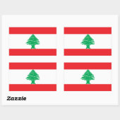 Sticker Rectangulaire Drapeau du Liban (Feuille)