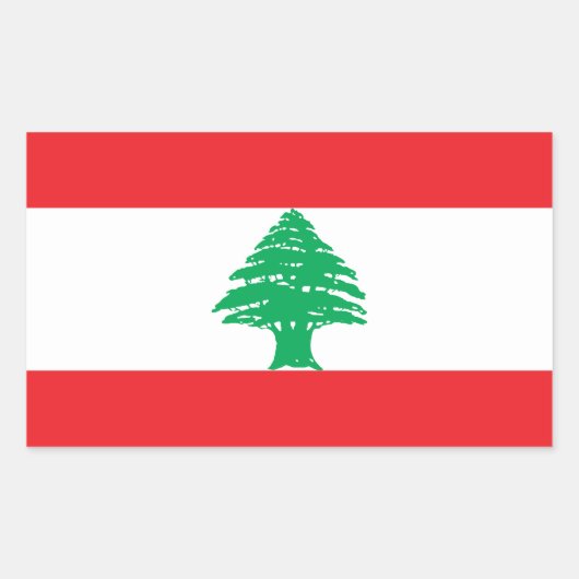 Sticker Rectangulaire Drapeau du Liban (Devant)