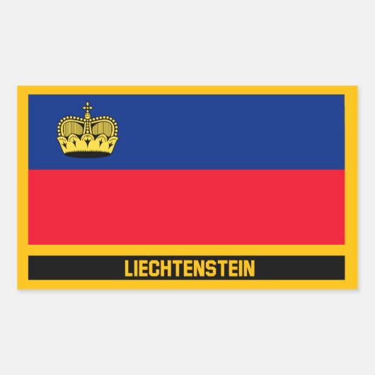 Sticker Rectangulaire Drapeau du Liechtenstein (Devant)
