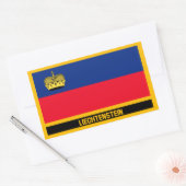 Sticker Rectangulaire Drapeau du Liechtenstein (Enveloppe)
