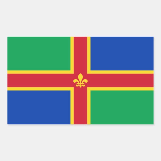 Sticker Rectangulaire Drapeau du Lincolnshire (Devant)