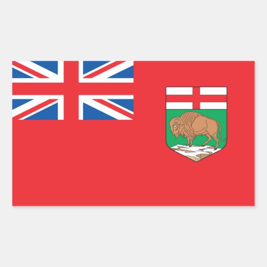 Sticker Rectangulaire Drapeau du Manitoba (Devant)