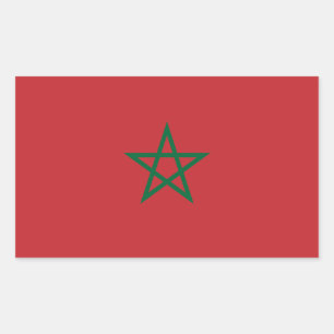 Sticker Rectangulaire Drapeau du Maroc