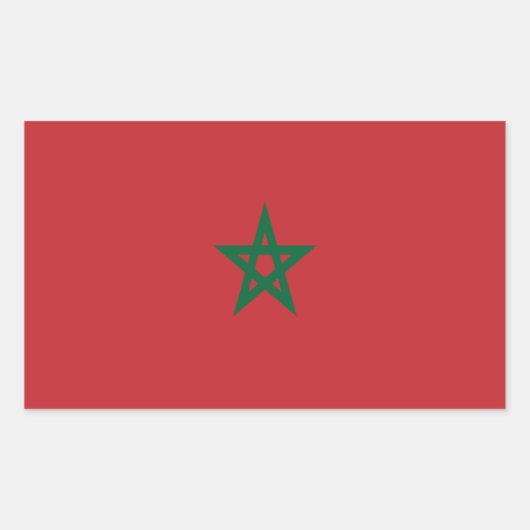 Sticker Rectangulaire Drapeau du Maroc (Devant)