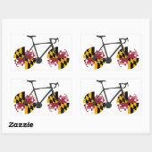 Sticker Rectangulaire Drapeau du Maryland à vélo (Feuille)