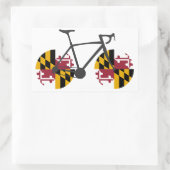 Sticker Rectangulaire Drapeau du Maryland à vélo (Sac)