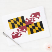 Sticker Rectangulaire Drapeau du Maryland (jeu de 4) (Enveloppe)