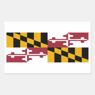 Sticker Rectangulaire Drapeau du Maryland (jeu de 4)