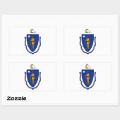 Sticker Rectangulaire Drapeau du Massachusetts (Feuille)