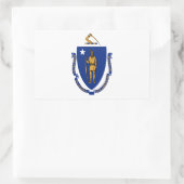 Sticker Rectangulaire Drapeau du Massachusetts (Sac)