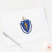 Sticker Rectangulaire Drapeau du Massachusetts (Enveloppe)