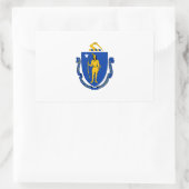 Sticker Rectangulaire Drapeau du Massachusetts (Sac)
