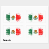 Sticker Rectangulaire Drapeau du Mexique (Feuille)