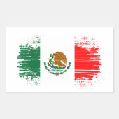 Sticker Rectangulaire Drapeau du Mexique (Devant)