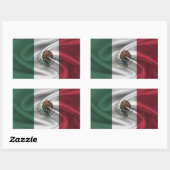 Sticker Rectangulaire Drapeau du Mexique (Feuille)