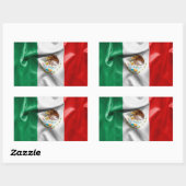 Sticker Rectangulaire Drapeau du Mexique (Feuille)