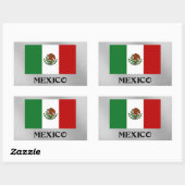 Sticker Rectangulaire Drapeau du Mexique (Feuille)