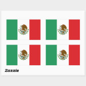 Sticker Rectangulaire Drapeau du Mexique (Feuille)
