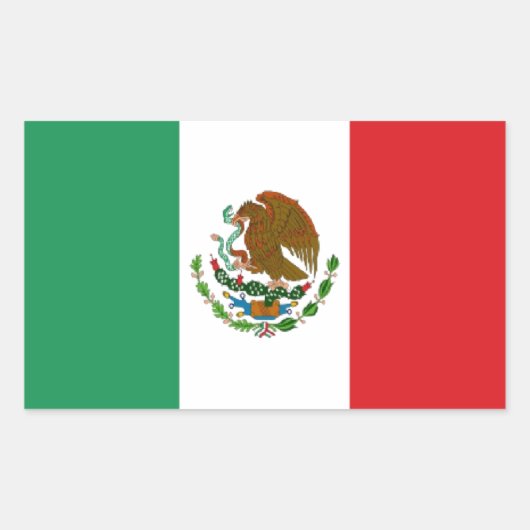 Sticker Rectangulaire Drapeau du Mexique (Devant)