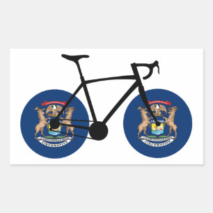 Sticker Rectangulaire Drapeau du Michigan