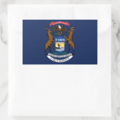 Sticker Rectangulaire Drapeau du Michigan (Sac)