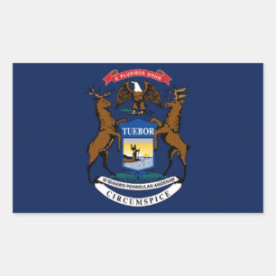 Sticker Rectangulaire Drapeau du Michigan