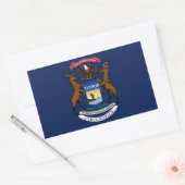 Sticker Rectangulaire Drapeau du Michigan (Enveloppe)