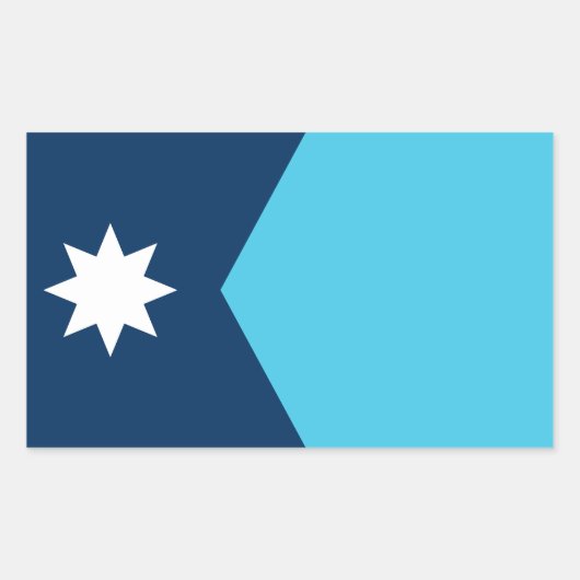 Sticker Rectangulaire Drapeau du Minnesota North Star (Devant)