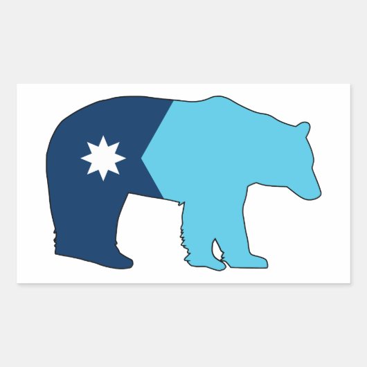 Sticker Rectangulaire Drapeau du Minnesota ours (Devant)