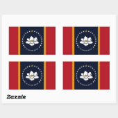Sticker Rectangulaire Drapeau du Mississippi (Feuille)