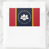 Sticker Rectangulaire Drapeau du Mississippi (Sac)