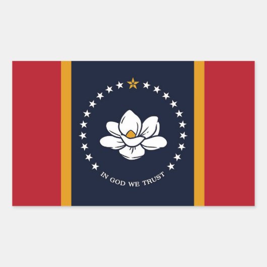 Sticker Rectangulaire Drapeau du Mississippi (Devant)