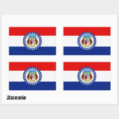 Sticker Rectangulaire Drapeau du Missouri (Feuille)